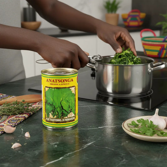 Préparation culinaire avec Anatsonga CODAL, produit alimentaire surgelé pratique, parfait pour une cuisine savoureuse et rapide à la maison.