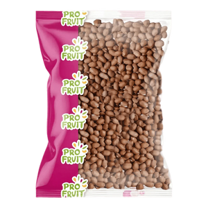 500g bag of raw shelled peanuts PROFRUIT, pink/transparent packaging, green background.