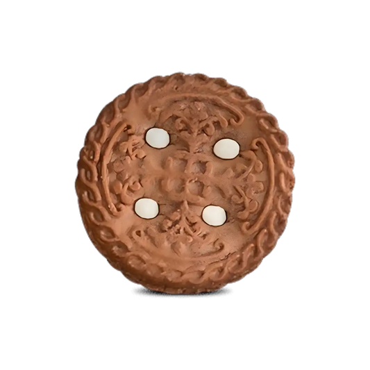 Biscuit chocolat FESTIVAL rond avec base dorée et garniture chocolatée, parfait pour les amateurs de douceurs sucrées.