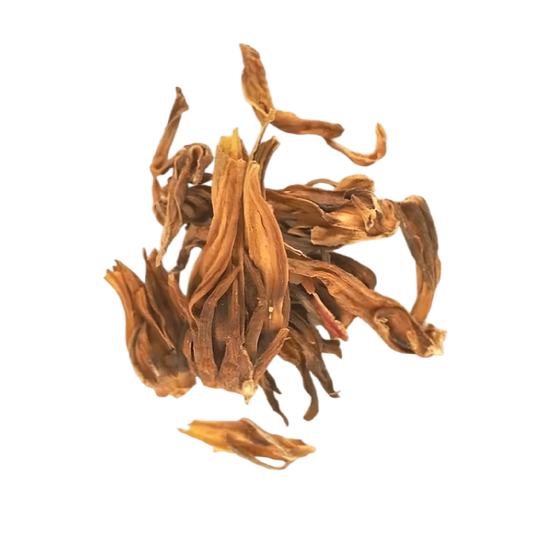 Fleurs séchées d'hibiscus blanc bio RACINES en vrac, idéales pour infusion aux notes fruitées et bienfaits santé.