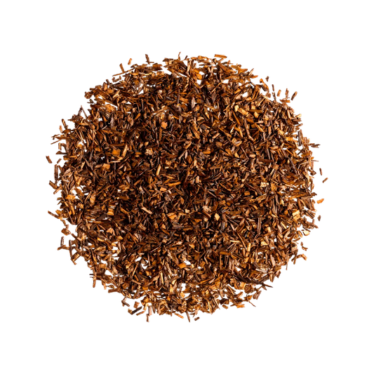 Feuilles de rooibos bio en vrac, issues de l'Infusion Afrique Rooibos BIO RACINES, infusion sans caféine aux plantes africaines.