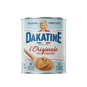 Boîte de pâte d'arachide Dakatine l'Originale. Visuel retro.