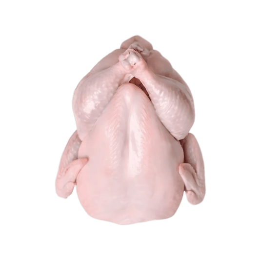 Poule halal DOUX entière, crue et surgelée, sans emballage, parfaite pour cuisson au four ou en sauce. Viande tendre et savoureuse - VOLAILLE - NKOSI.