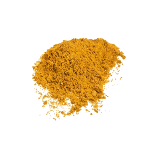 Poudre de Raz el Hanout SAMIA aux teintes dorées, mélange d'épices idéal pour assaisonner viandes et légumes. Épicerie salée NKOSI.