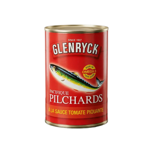 Box of sardines in spicy tomato sauce Glenryck.