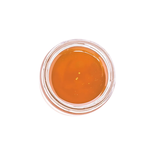 Vue du dessus du Sirop Vanille Canne DORMOY - Arôme Unique, texture fluide et couleur ambrée idéale pour boissons et desserts.