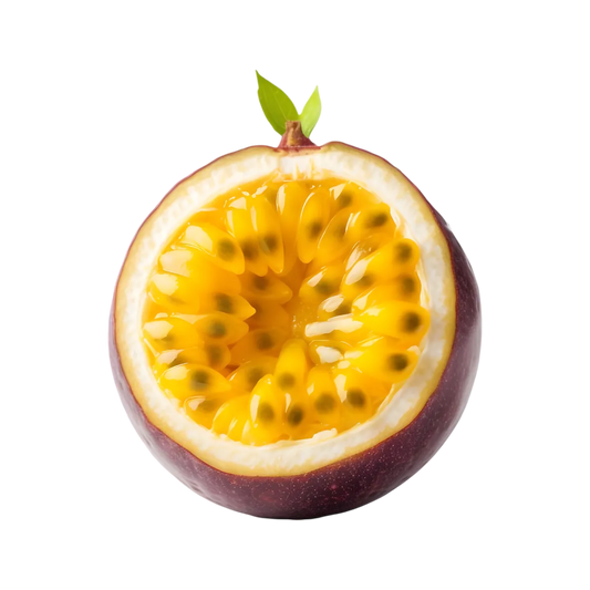 Fruit de la passion mûr et juteux, ingrédient principal du Sirop passion DELICES DE GUYANE, saveur exotique intense.