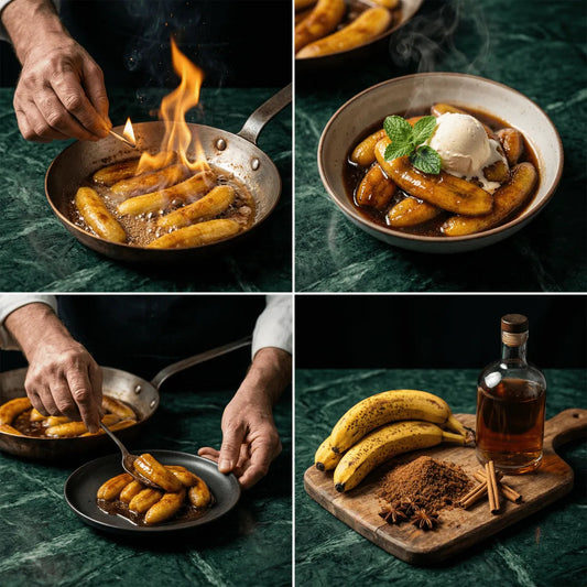 Recette Bananes flambées au rhum - Épicerie africaine en ligne NKOSI