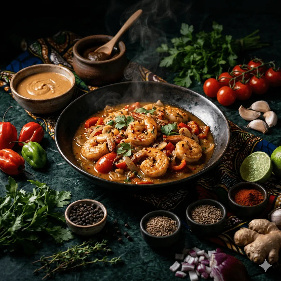 Recette Crevettes créoles - Épicerie créole et caribéenne en ligne NKOSI