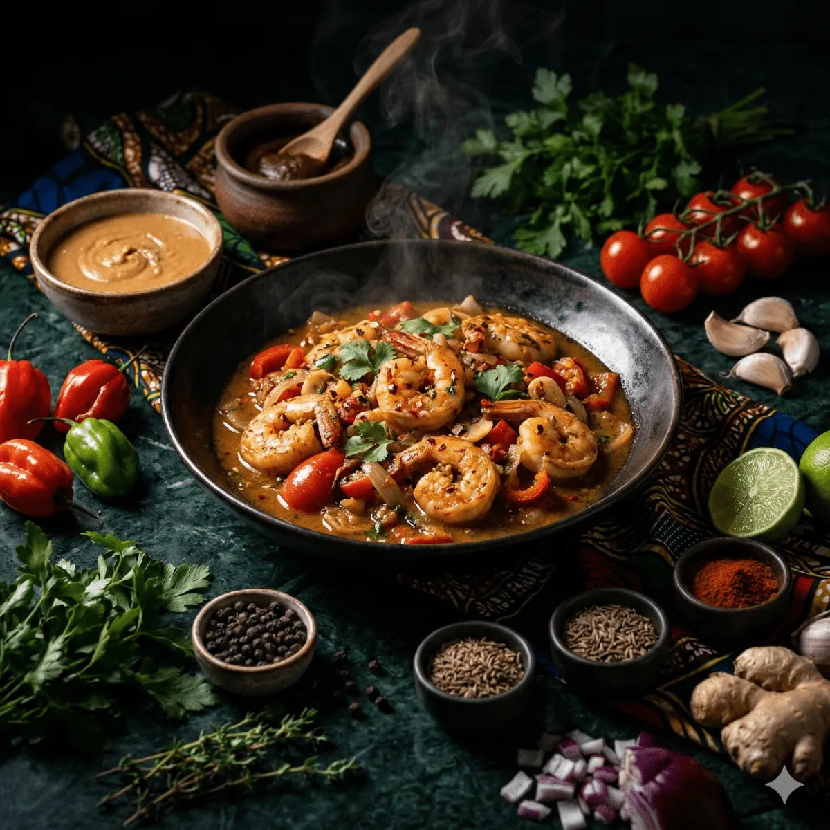 Recette Crevettes créoles - Épicerie créole et caribéenne en ligne NKOSI