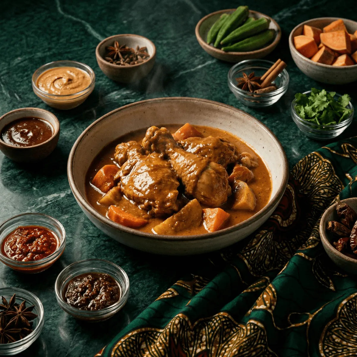 Recette Mafé au poulet Sénégalais : Poulet en Sauce Arachide Onctueuse - Épicerie africaine en ligne NKOSI