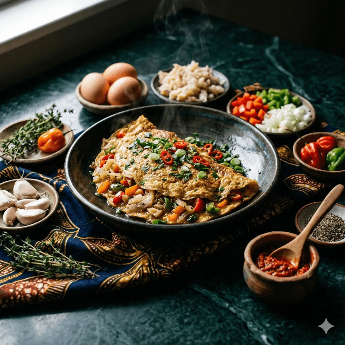 Recette Omelette antillaise - Épicerie caribéenne en ligne NKOSI