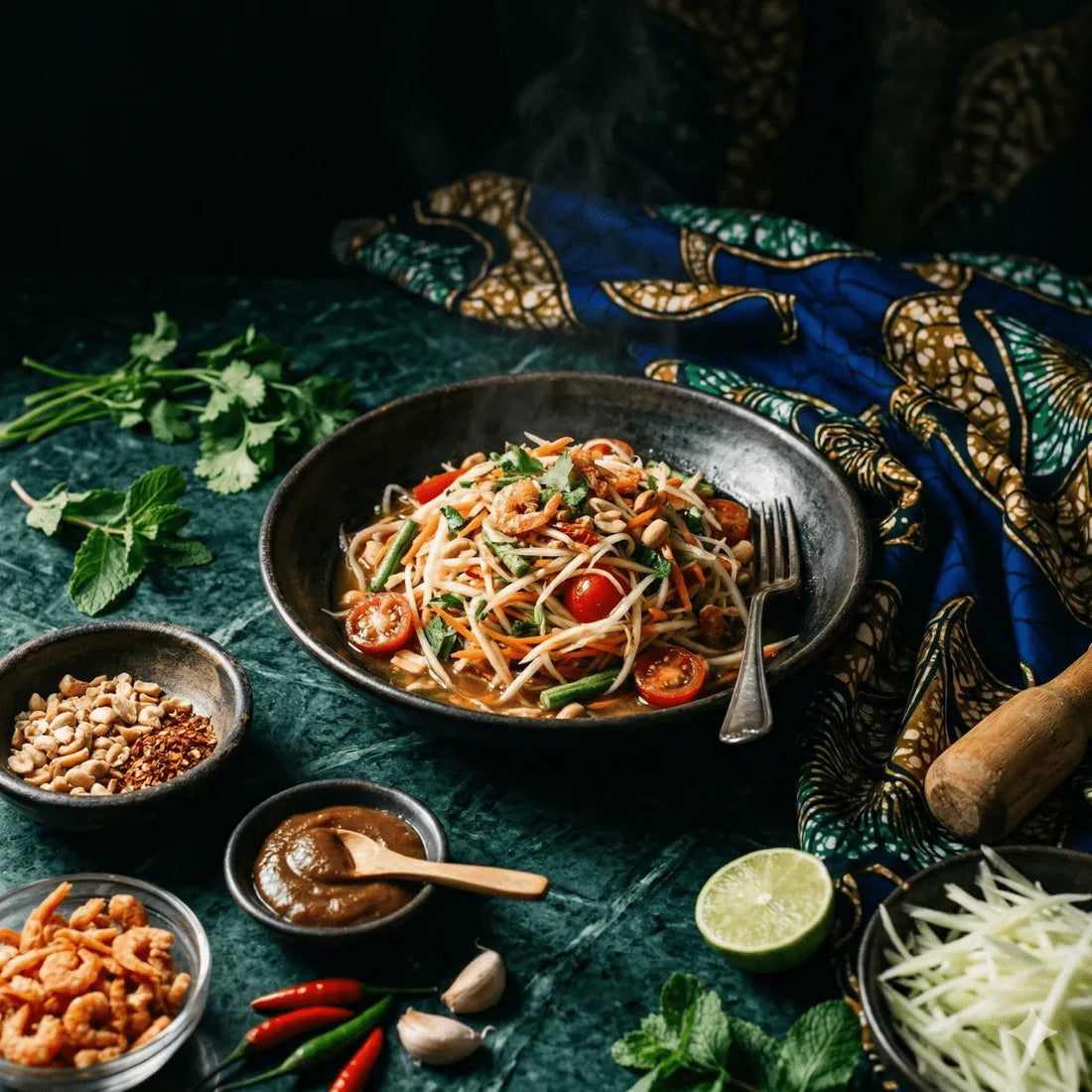 Recette Salade de papaye verte - Épicerie africaine en ligne NKOSI