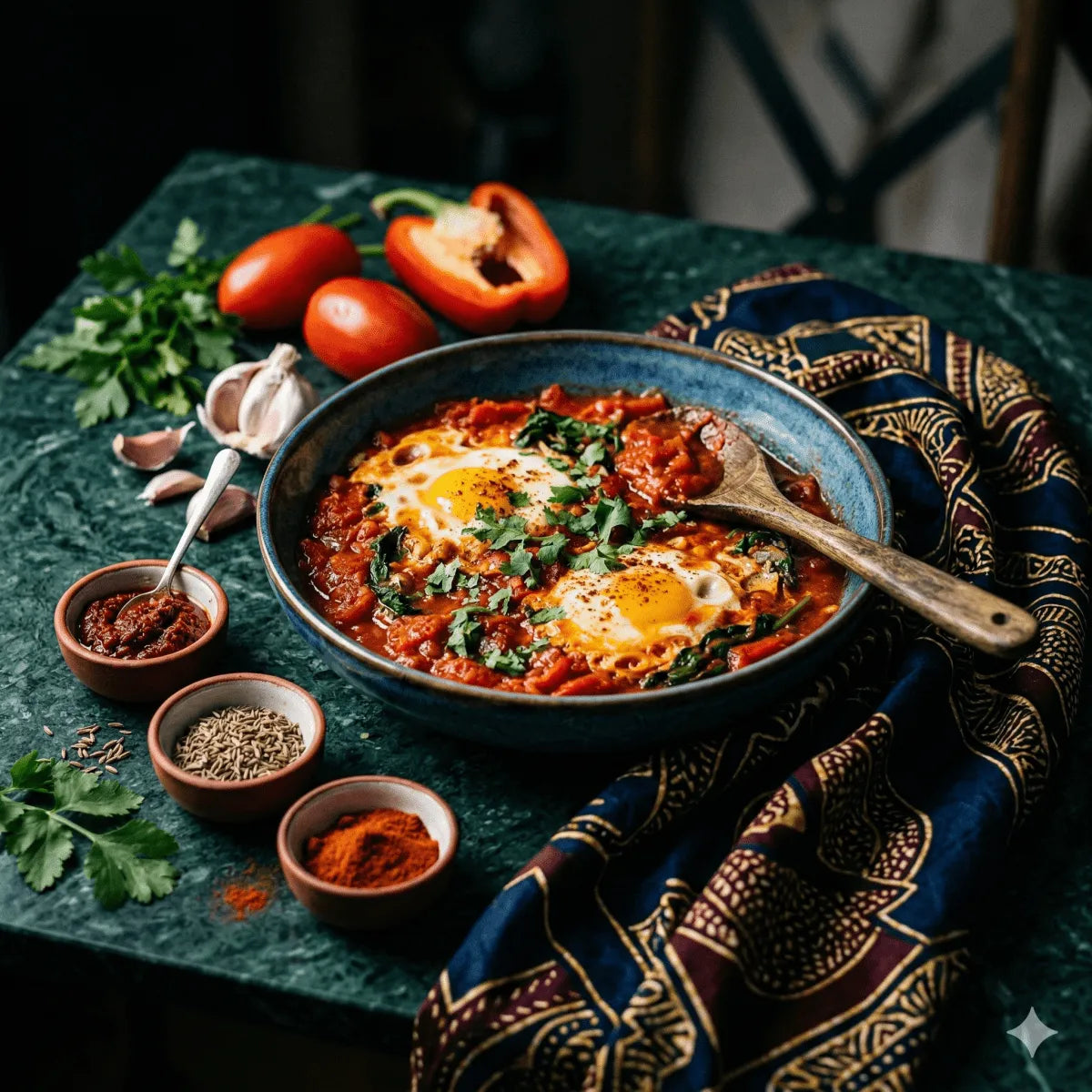 Maghrebijns Shakshouka Recept: Gepocheerde Eieren in Pittige Tomatensaus