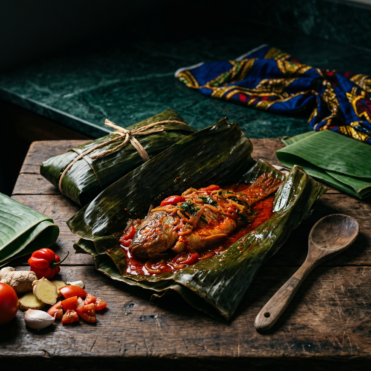 Liboké : papillote en feuille de bananier congolaise - NKOSI