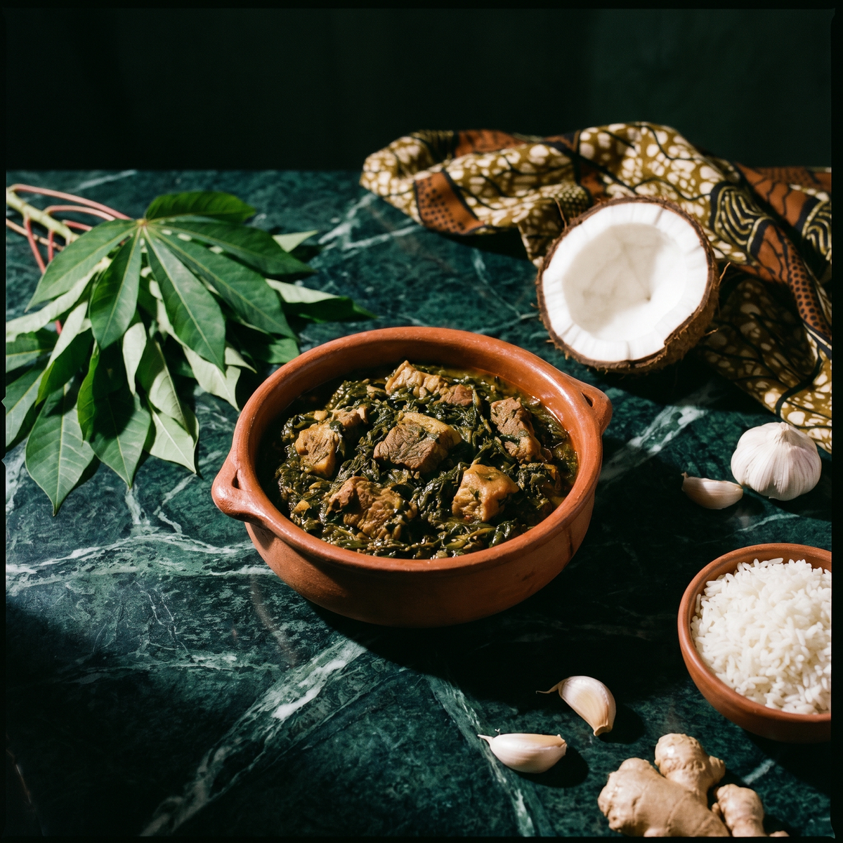 Ravitoto : Ragoût Malgache aux Feuilles de Manioc Pilées