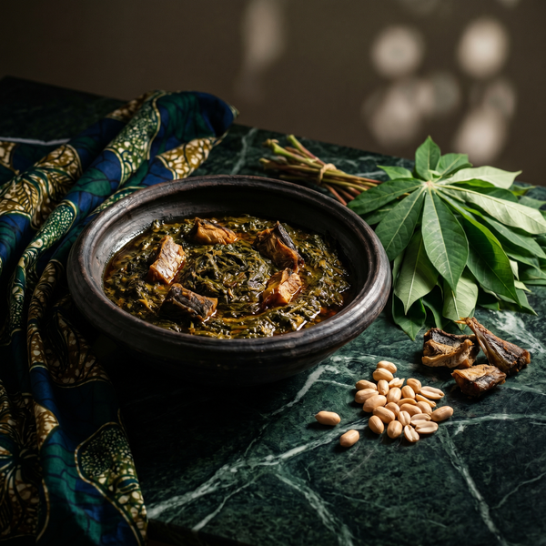 Saka-Saka Congolais : Feuilles de Manioc à la Pâte d'Arachide