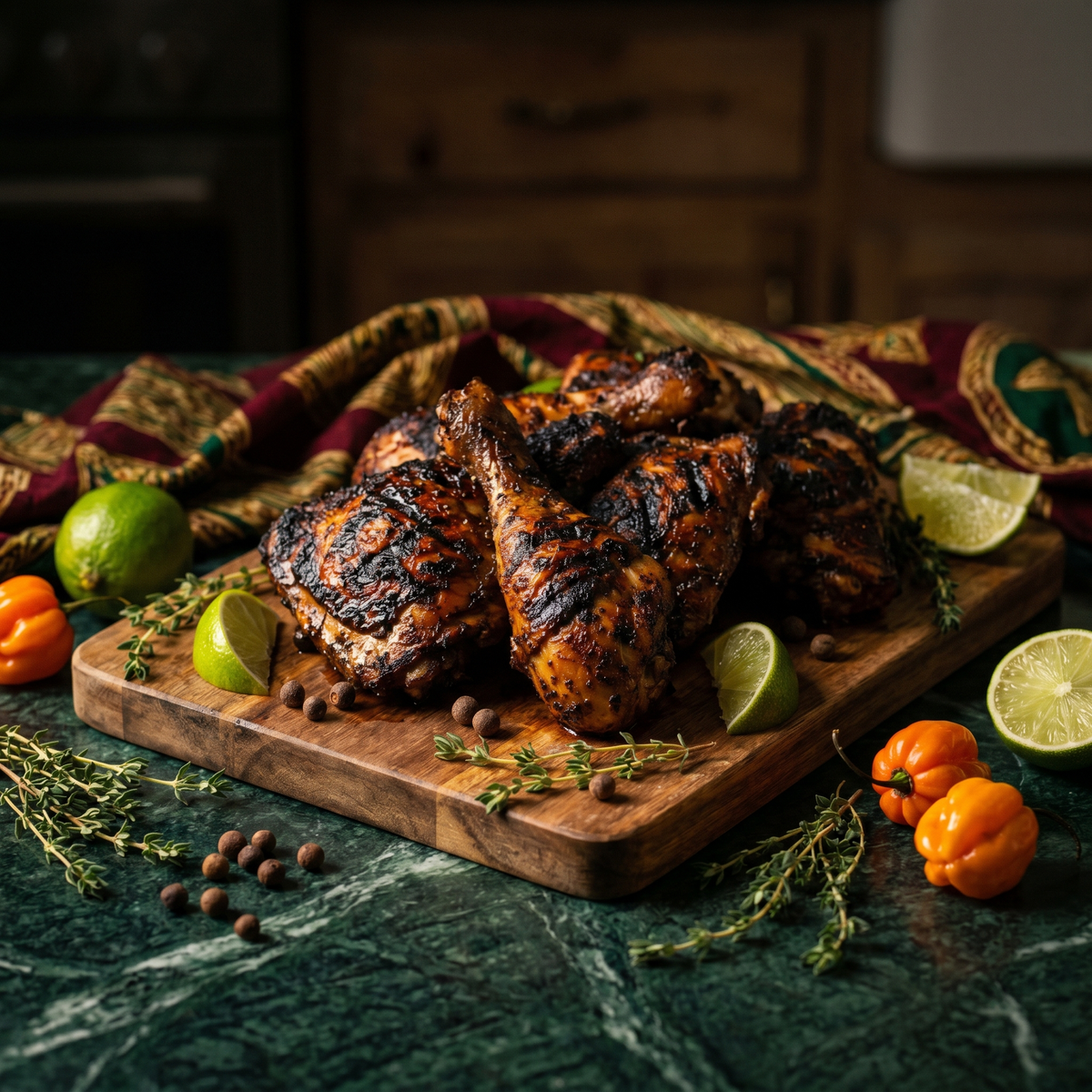 Jerk Chicken Jamaïcain : Poulet Épicé Grillé Iconique