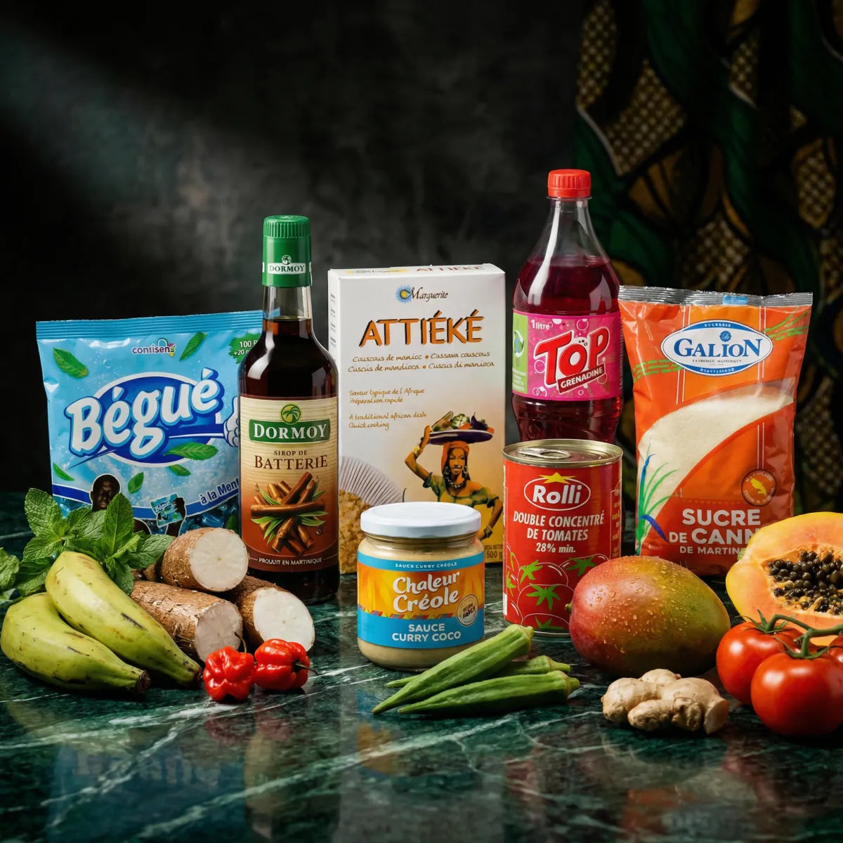 Sabores de África y el Caribe: colores vivos, productos exóticos, Attieke, chile.