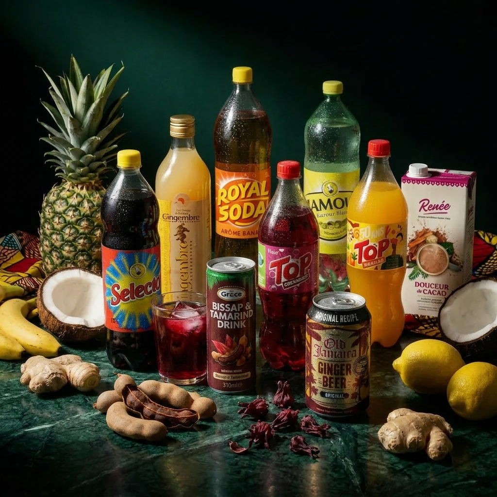 Boissons africaines bissap et gingembre en ligne NKOSI : jus d'hibiscus, gingembre, tamarin