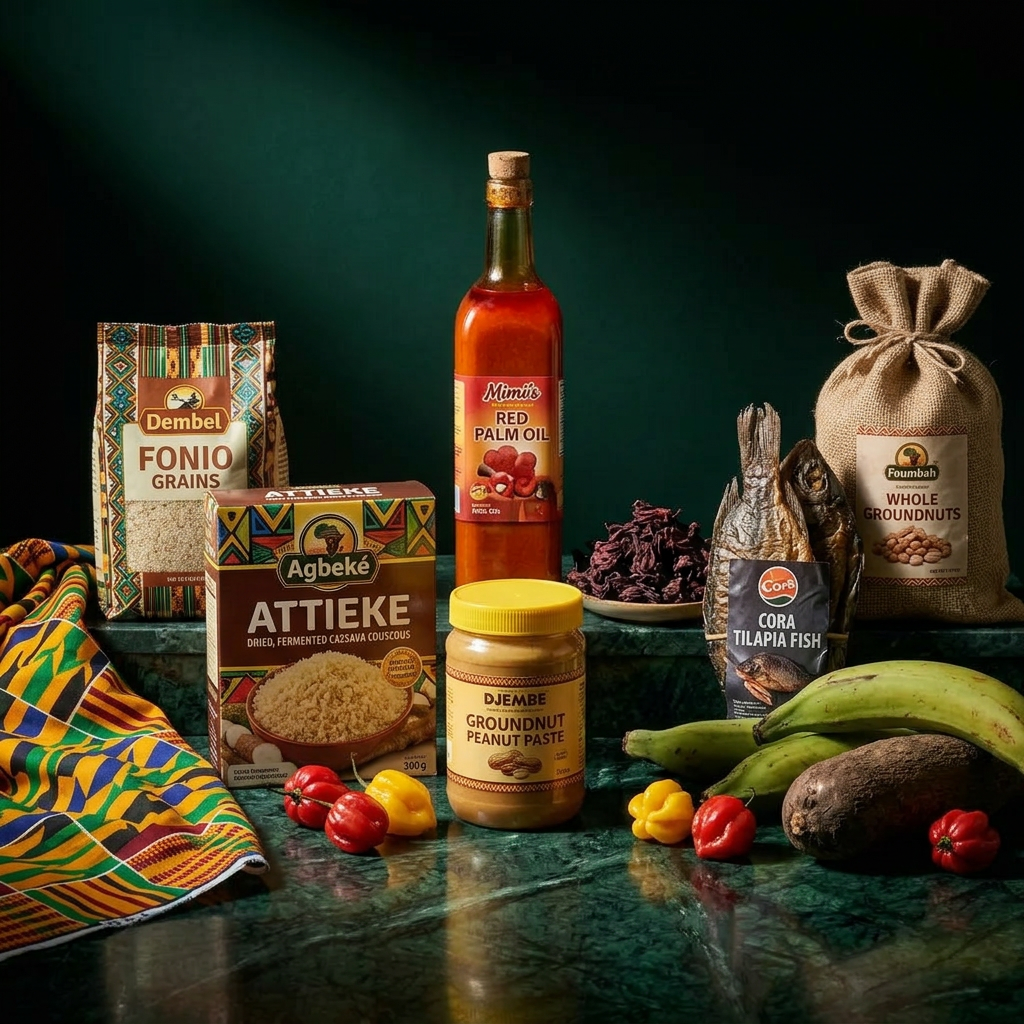 Épicerie d'Afrique de l'Ouest en ligne NKOSI : attiéké, fonio, huile de palme, pâte d'arachide