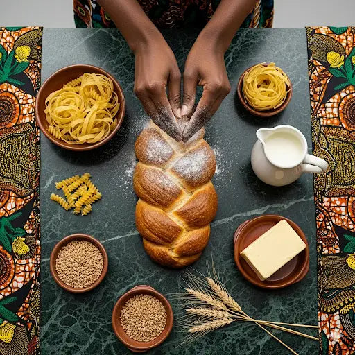 Produits d'épicerie africains et caribéens : pains, pâtes, céréales.