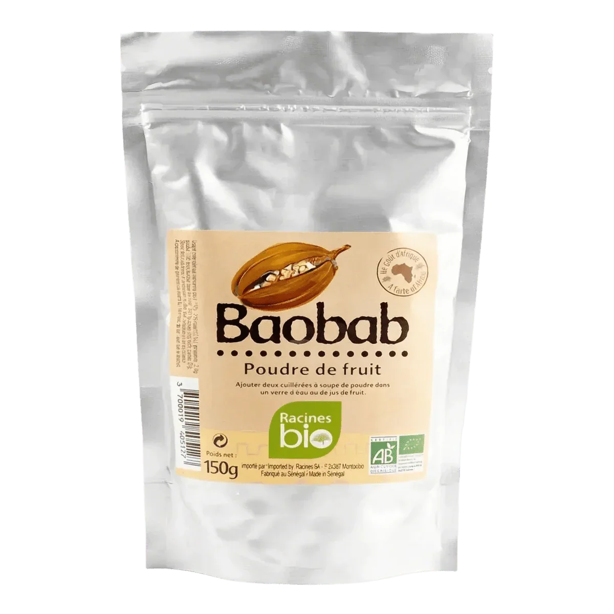 Poudre de baobab BIO RACINES, superaliment africain vendu par NKOSI