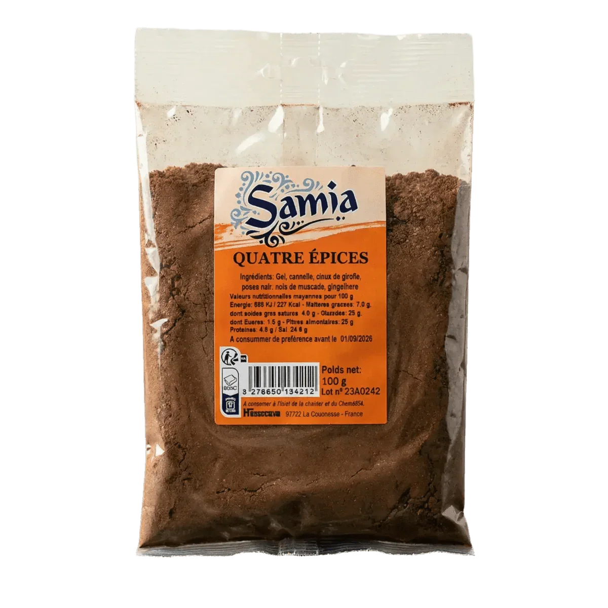 4 Specerijen SAMIA — ingrediënten en textuur | Afrikaanse kruidenwinkel NKOSI