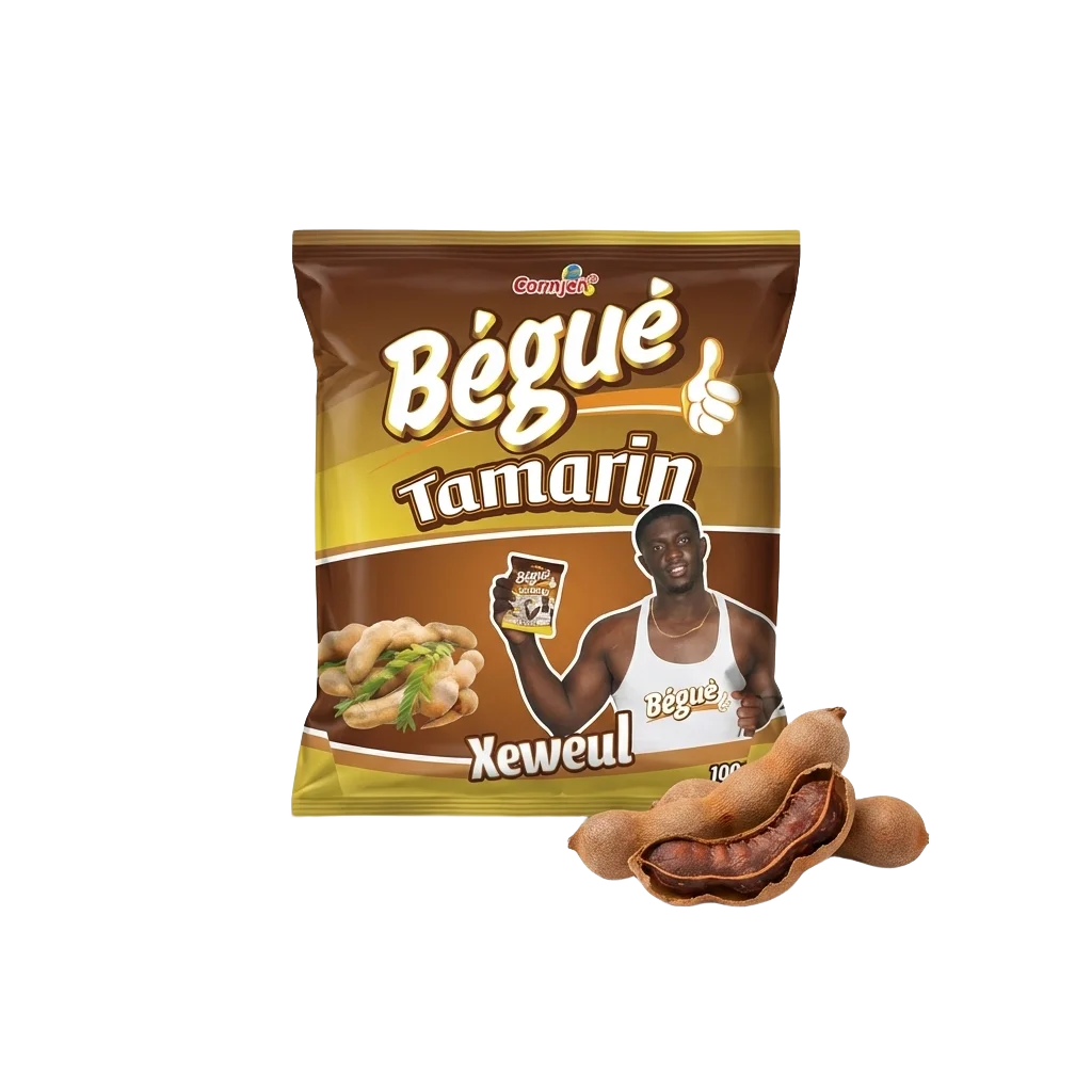 Bonbons BÉGUÉ Tamarinde — ingrediënten en textuur zichtbaar | Afrikaanse kruidenwinkel — Senegal NKOSI