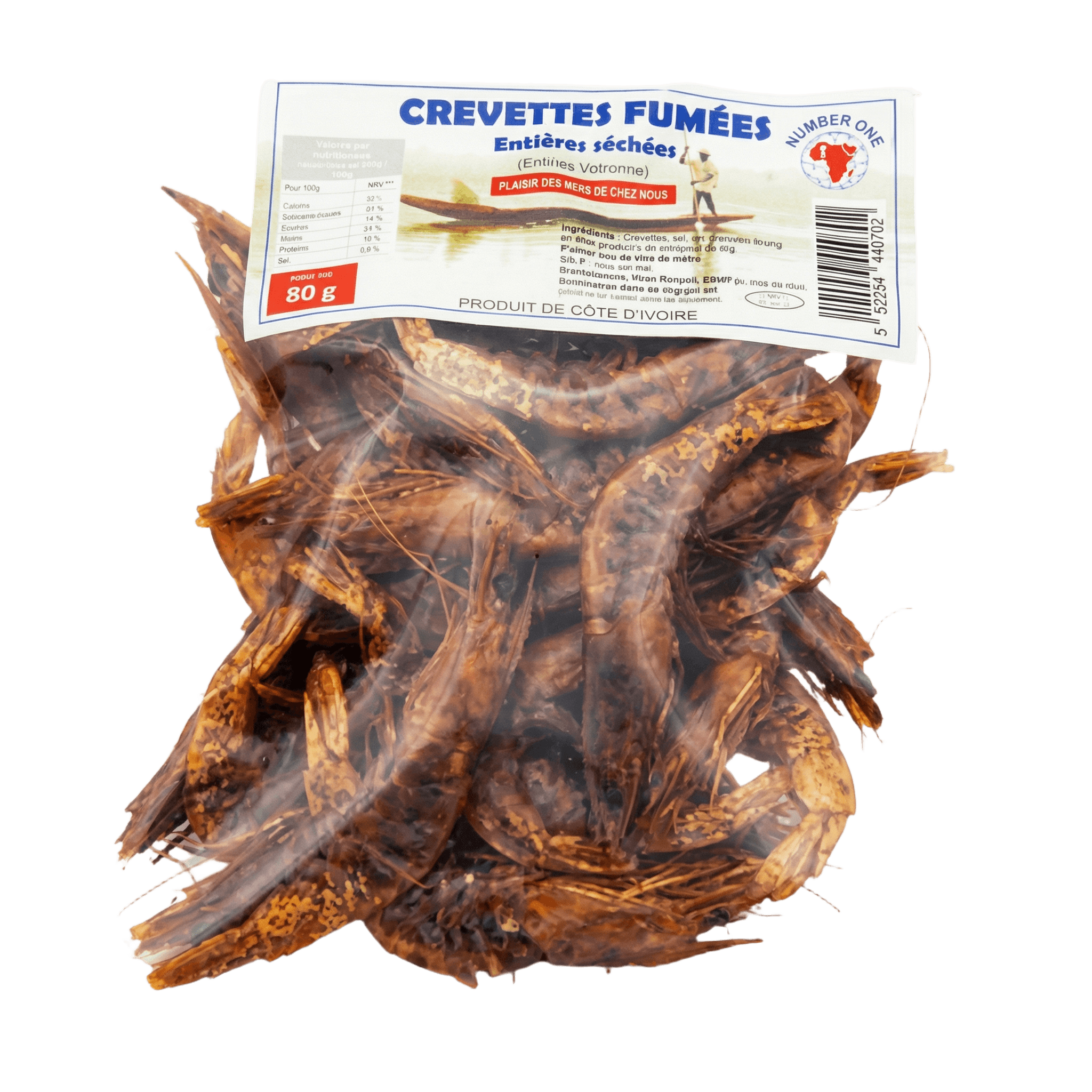 Crevettes entières séchées fumées NUMBER ONE