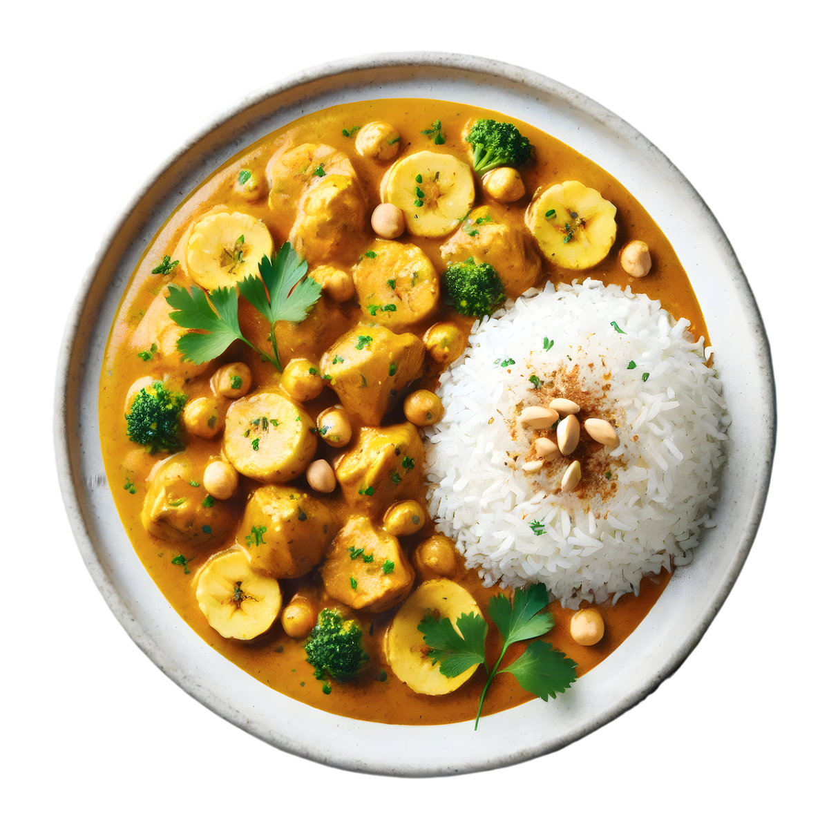 Curry de poulet aux bananes