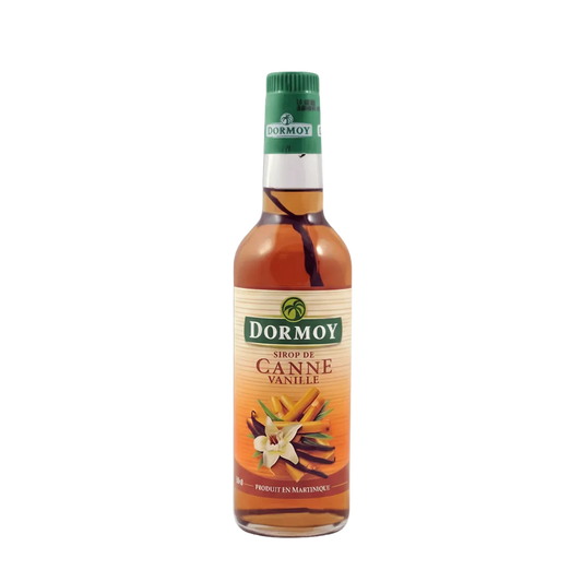 Bouteille de sirop vanille canne DORMOY - Arôme Unique, idéale pour boissons et desserts, produit martiniquais authentique.