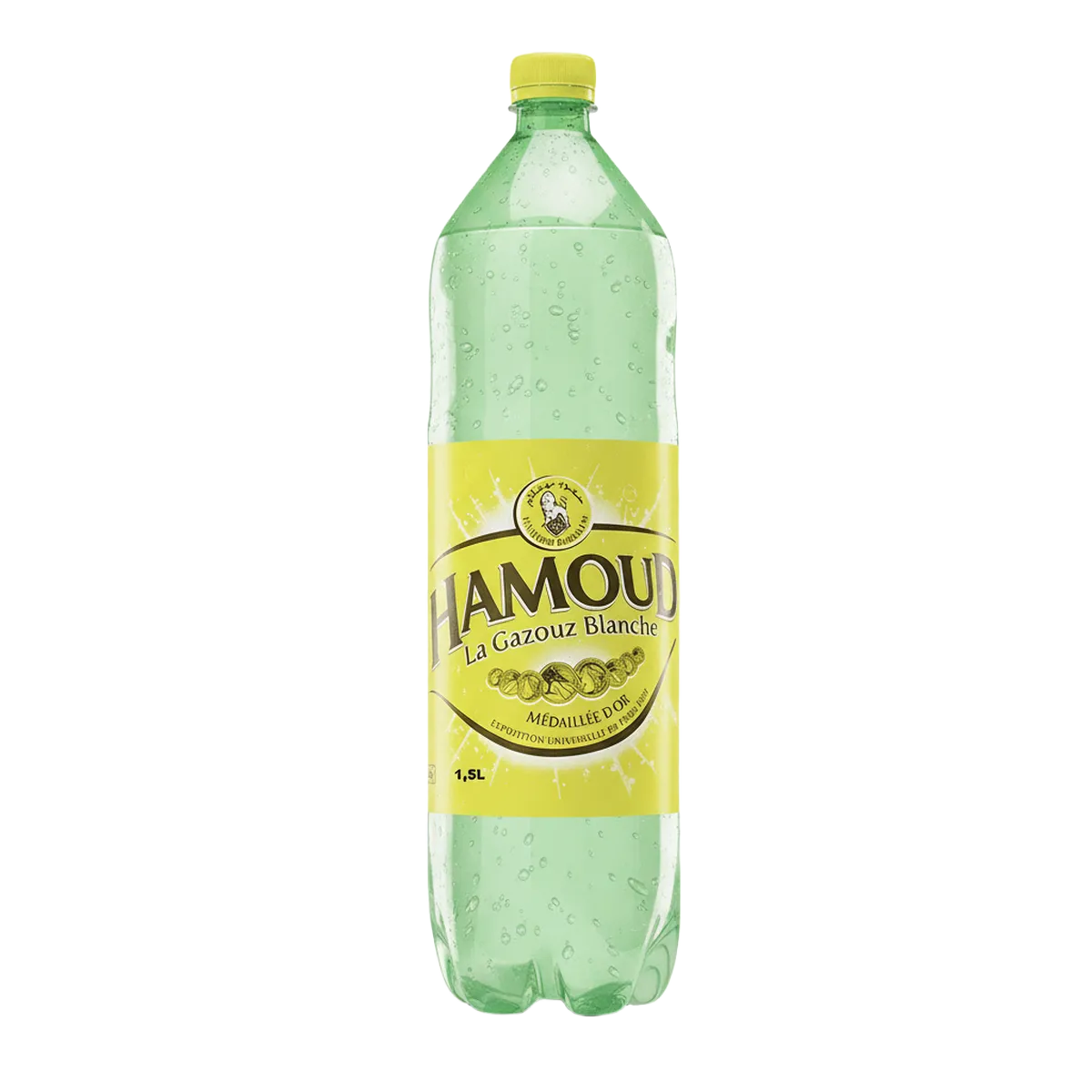 Boisson Limonade HAMOUD - Rafraîchissement Pétillant en bouteille de 1,5L, soda citronné pétillant idéal pour toute la famille.