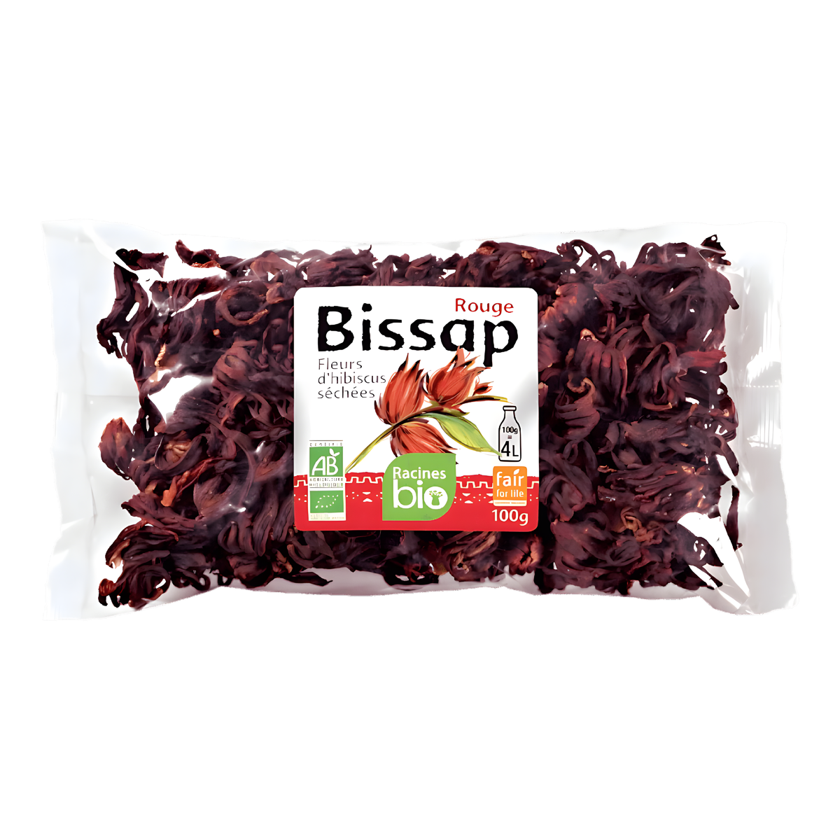 Fleur d'hibiscus rouge BIO RACINES