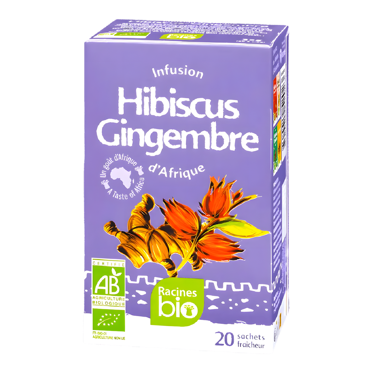 Infusion d'Afrique hibiscus gingembre BIO RACINES