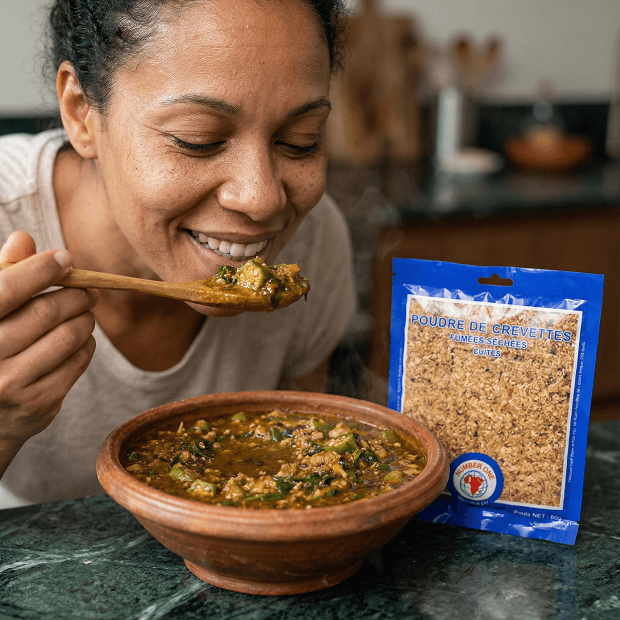 Poudre de crevette séchée et fumée NUMBER ONE