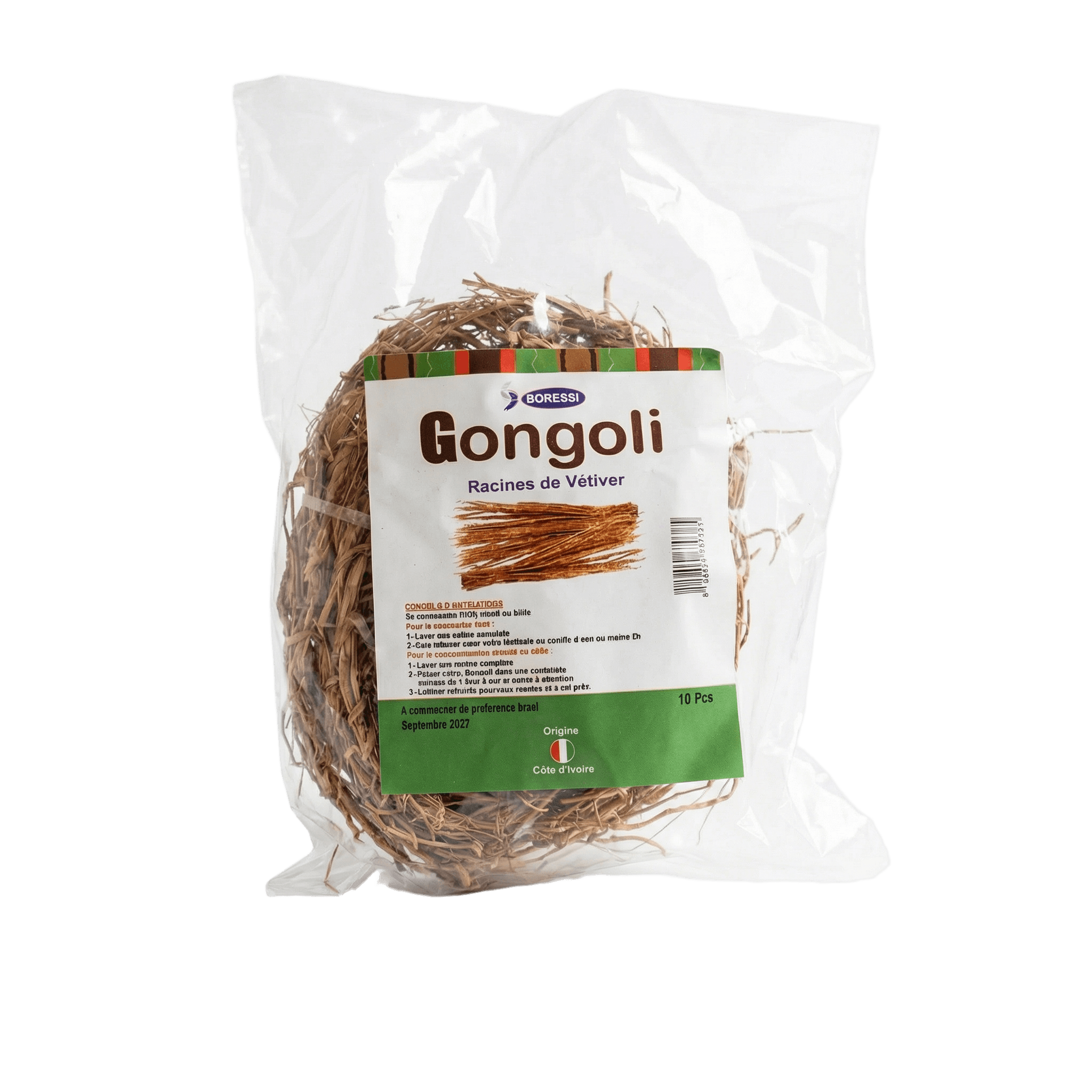 Gongoli Infusion - Afrique Bien-être | Naturelle et Pure, racines de vétiver séchées en sachet transparent, 100% naturel pour infusion apaisante.