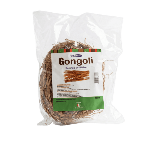 Gongoli Infusion - Afrique Bien-être | Naturelle et Pure, racines de vétiver séchées en sachet transparent, 100% naturel pour infusion apaisante.