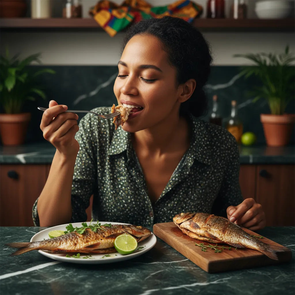 Dégustation du Capitaine NANKA Fumé dans une ambiance chaleureuse, soulignant son goût riche et sa préparation traditionnelle.