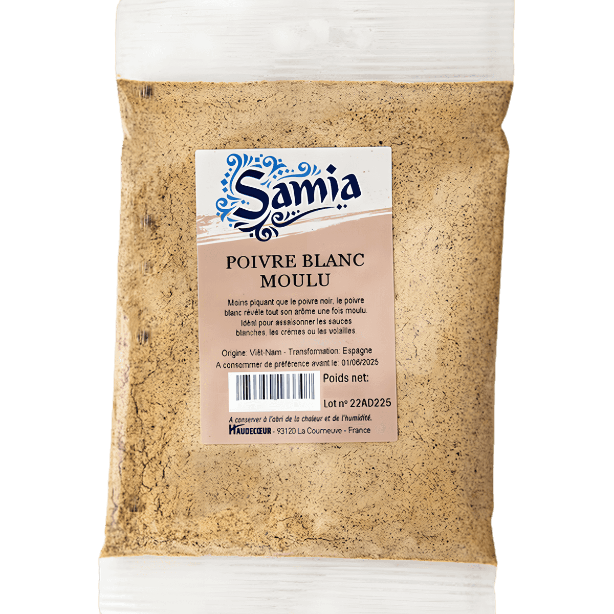Poivre blanc moulu SAMIA
