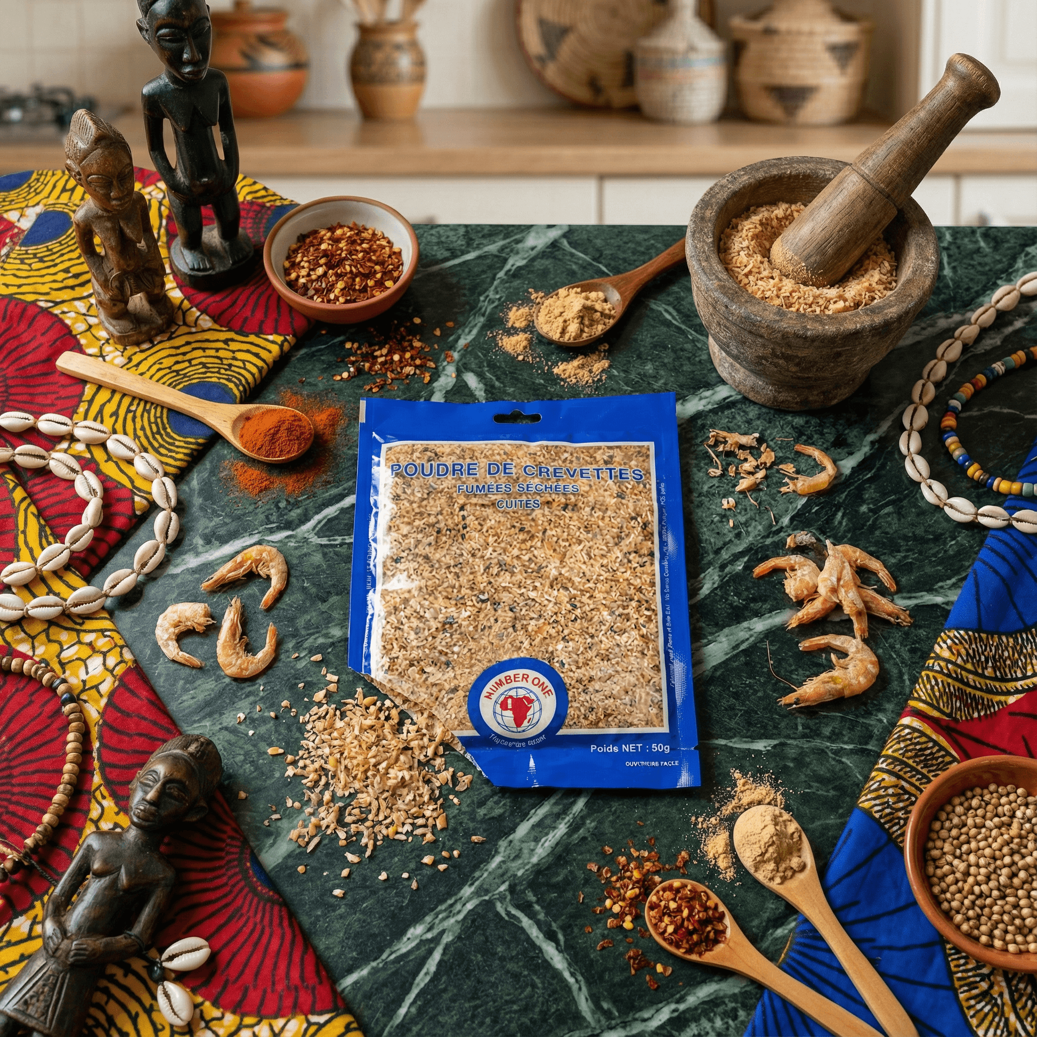Poudre de crevette séchée et fumée NUMBER ONE