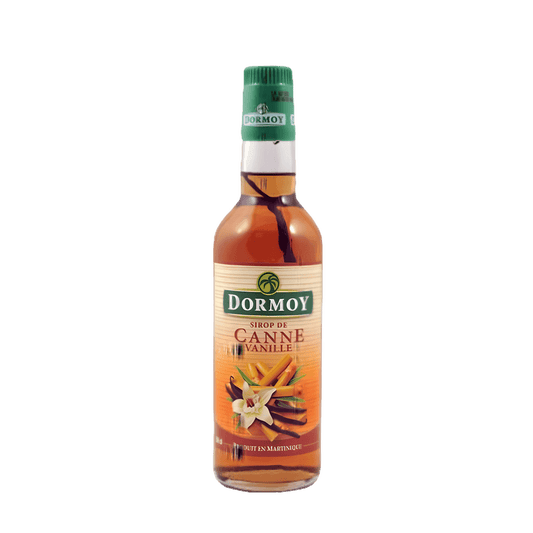 Sirop de canne DORMOY à la vanille, bouteille en verre de 70cl, idéal pour cuisine africaine et caribéenne, boissons et desserts sucrés.