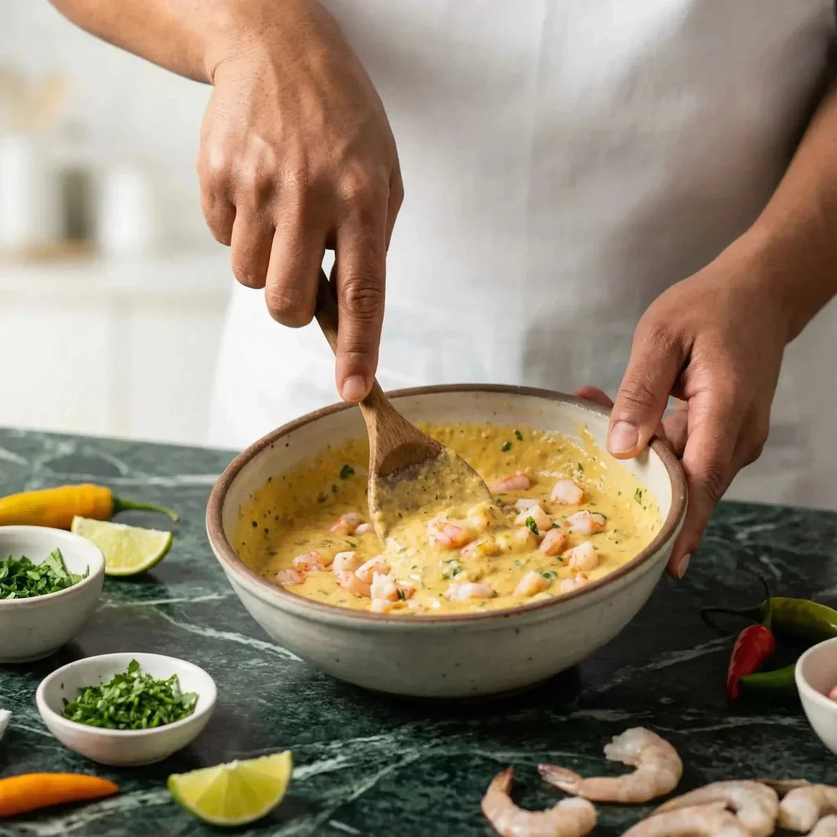 Shrimp fritter mix by CHALEUR CREOLE.