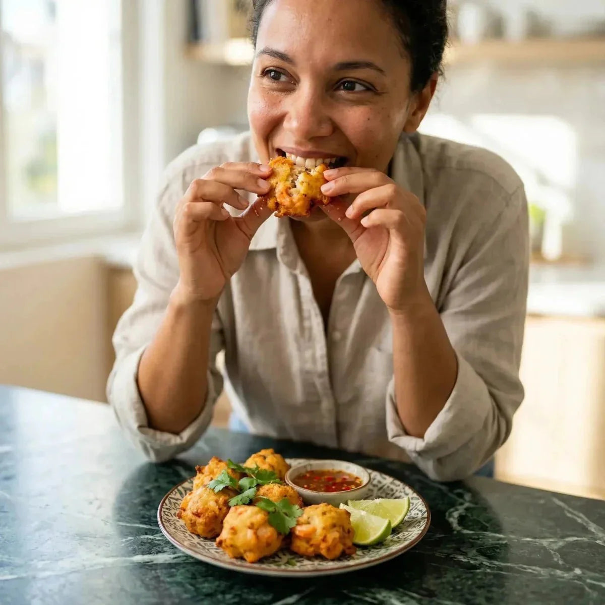 Shrimp fritter mix by CHALEUR CREOLE.