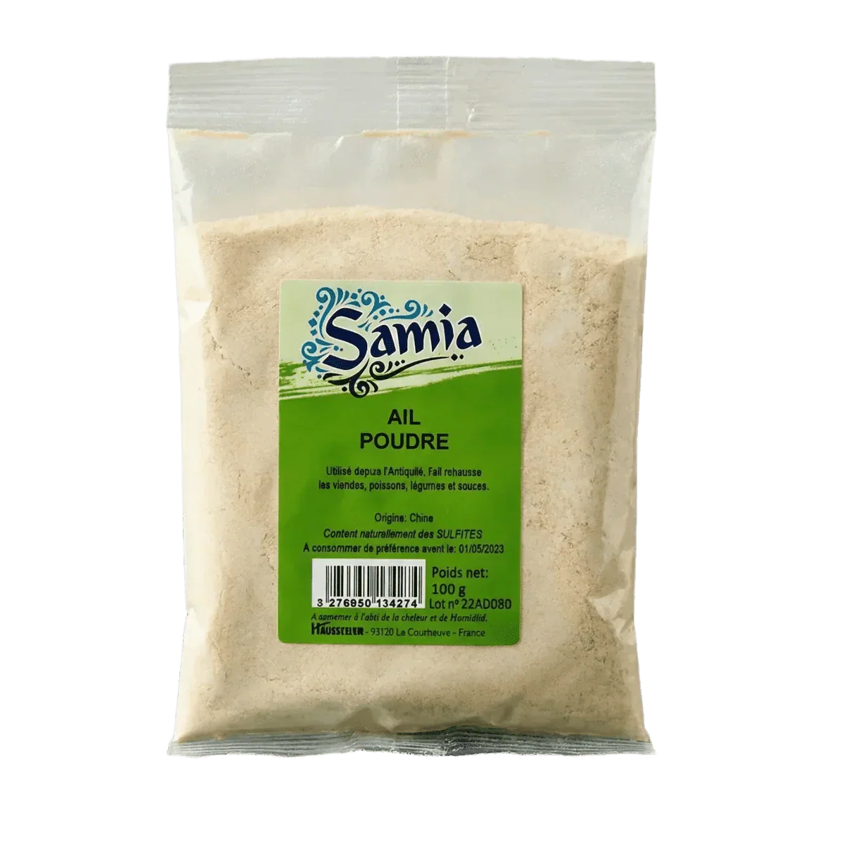 Ail en Poudre SAMIA - vue ingrédients et texture | Épicerie africaine NKOSI