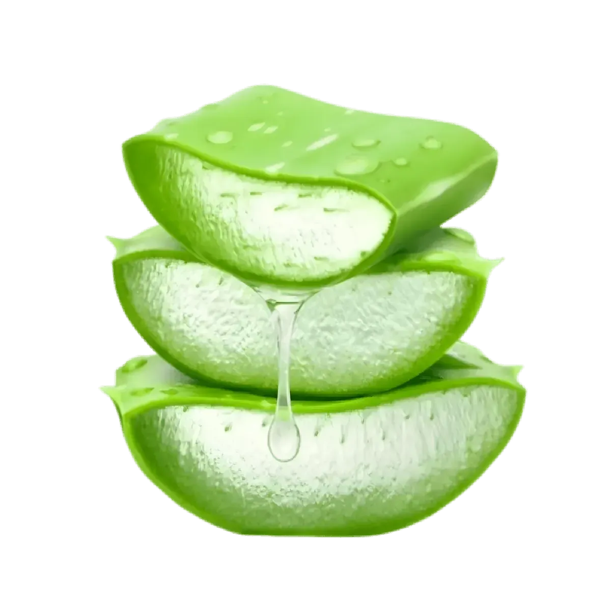 Tranches d'Aloe Vera juteuses avec gel coulant, parfaites pour extraire le gel Aloe Vera - Bienfaits Aloe et propriétés nutritionnelles naturelles.