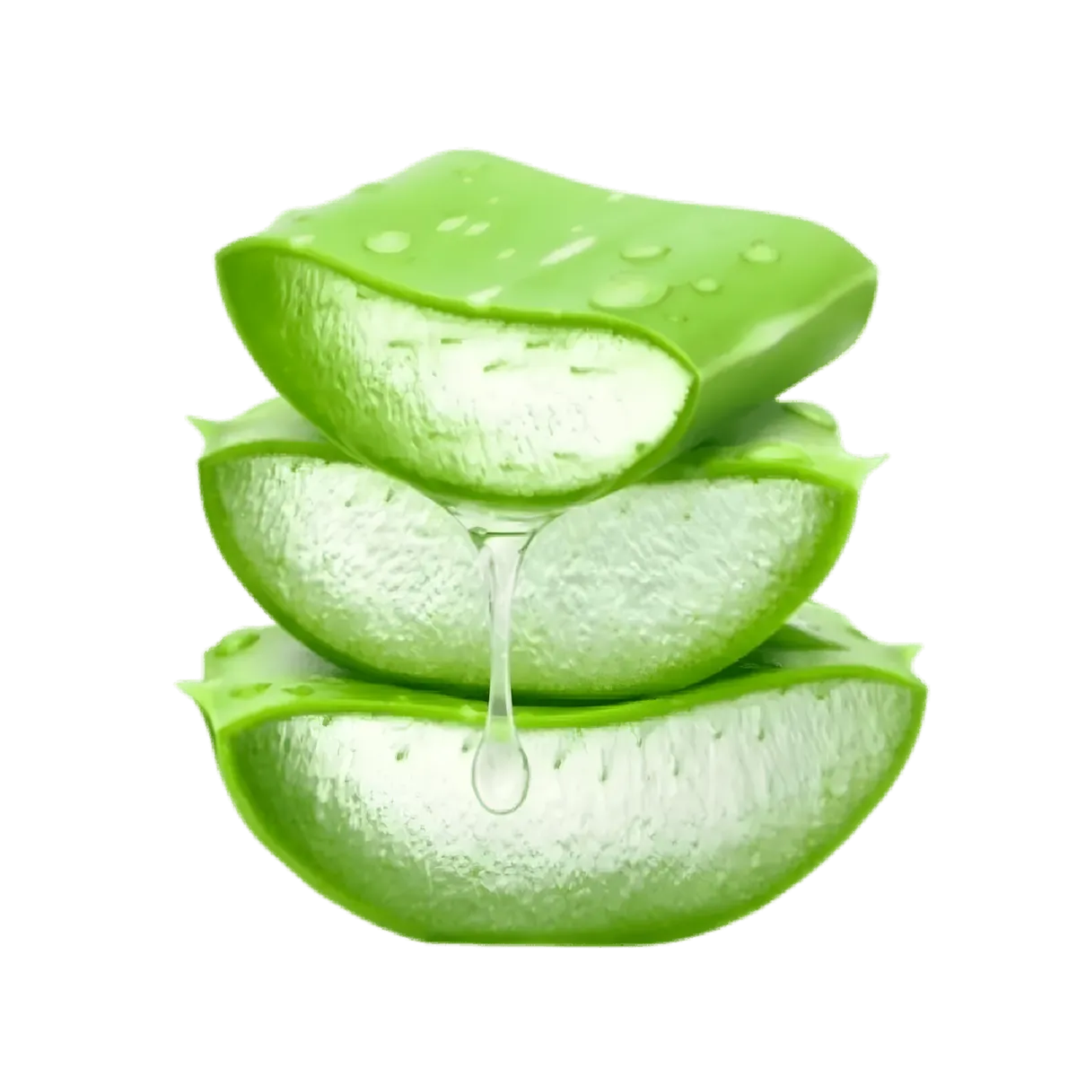 Tranches épaisses d'Aloe Vera montrant le gel translucide. Utilisable en cuisine ou cosmétique pour ses propriétés nutritionnelles et bienfaits santé.