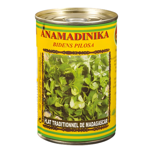 Conserve Anamadinika CODAL - Produit alimentaire surgelé à base de Bidens Pilosa, spécialité malgache en boîte pour plats traditionnels.