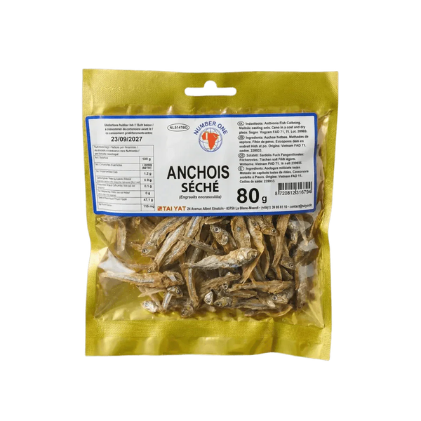 Anchois Séché NUMBER ONE - vue ingrédients et texture | Épicerie africaine NKOSI