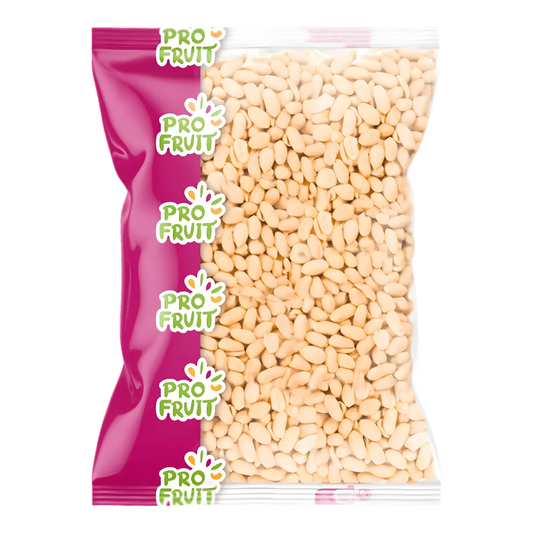 Arachides blanches salées PROFRUIT en sachet transparent avec logo, snack croquant idéal en épicerie sucrée ou fruits secs.